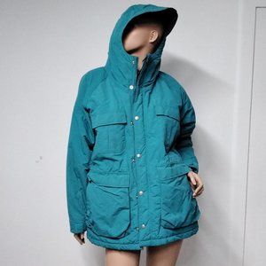 Vtg L.L. Bean Freeport Maine Sz Medium Parka Blue Winter Coat Jacket USA Made
